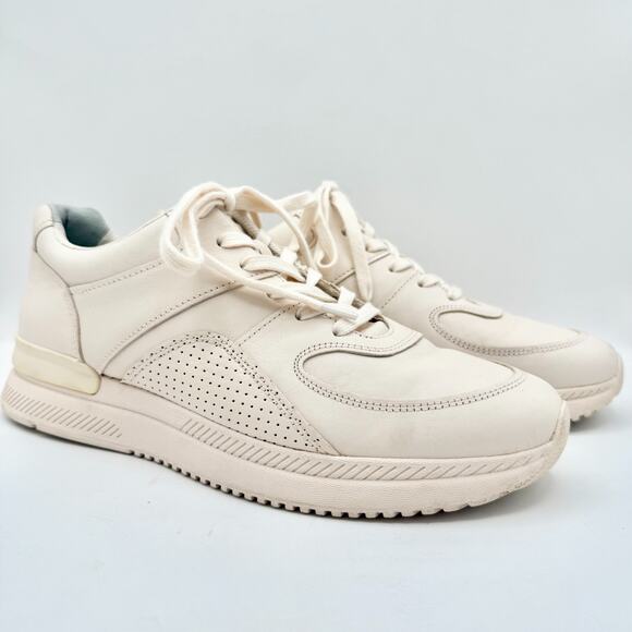 Everlane Cream Leather Court Sneakers Men 9.5 Women 11.5 Low Top Casual Shoes - Picture 5 of 14